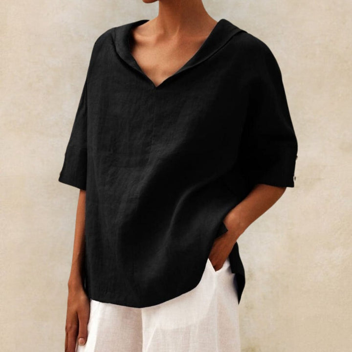 Ylvie | Classic linen blouse with V-neck