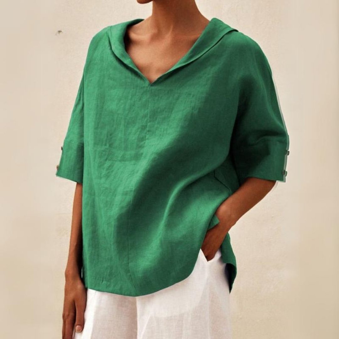 Ylvie | Classic linen blouse with V-neck